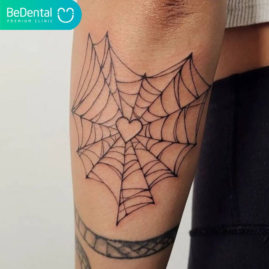 Hình xăm con Nhện 0276 tại ĐỖ NHÂN TATTOO  Web tattoo Spider web  tattoo Spider web tattoo elbow